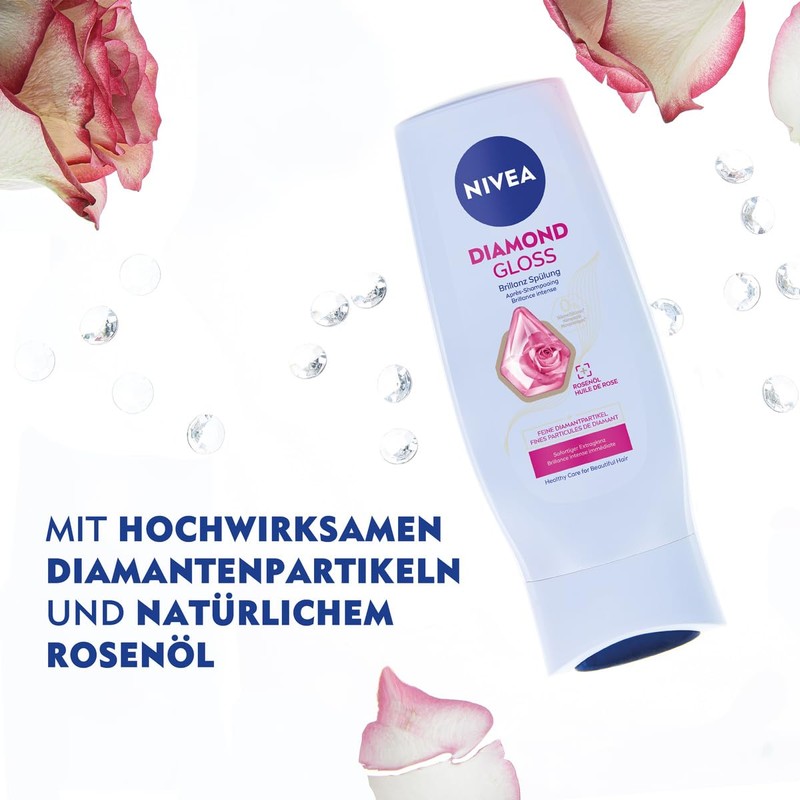 NIVEA Diamond Gloss Brilliance Conditioner, Nourishing Hair Conditioner with Diamond