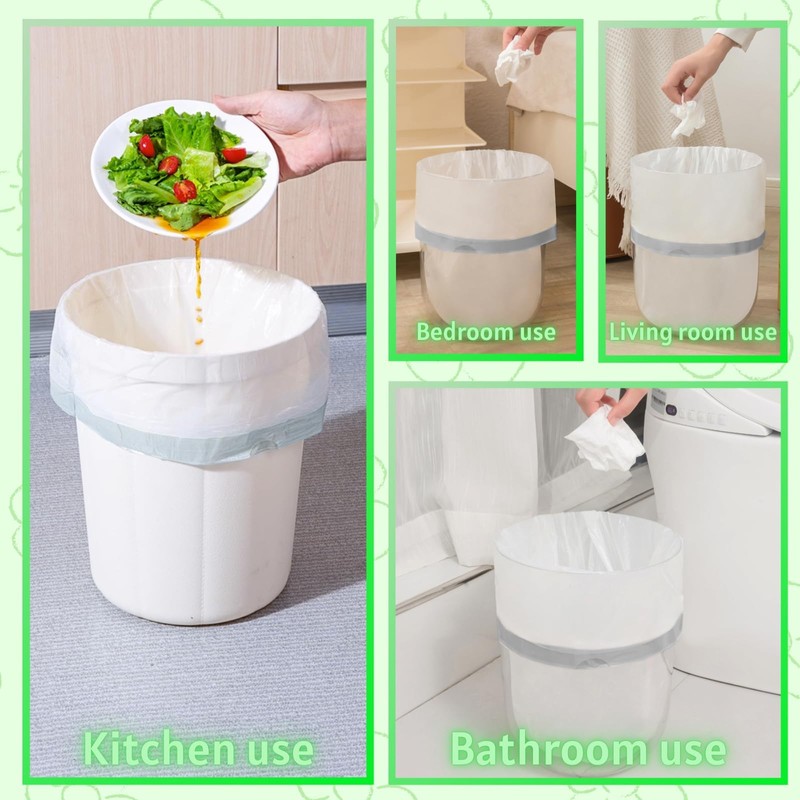 Small Bin Bags10L Drawstring Bin Liners 72 White Waste Pedal