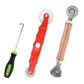 3 Stück Werkzeug Einzieher Einroller Set für Keder, Hand Spline Roller, Fliegengitter Kederwerkzeug, Doppelrad Kedereinroller, Spline Roller Hand Werkzeug für Fliegengitter Insektenschutz Ersatzteil