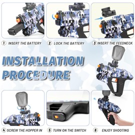 Gel Blaster Digital Screen Electric 3 Mode High Speed 160+ Fps Splatter Ball Rechargeable 70 Ft Splat Ball Toy - Outdoor Shooting Game Ages 14+(Camouflage Dark Blue)