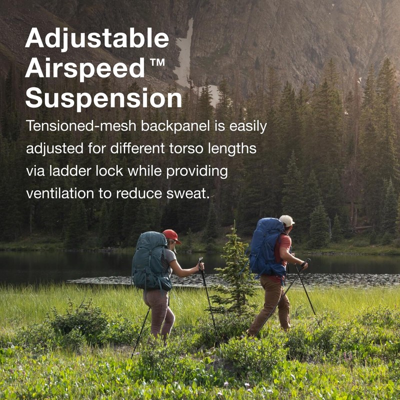 Osprey Rook 50L Men's Backpacking Backpack, Dark Charcoal/Silver Lining