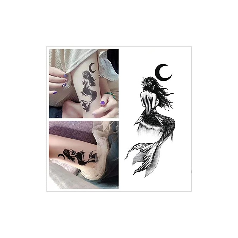 DaLin Large Temporary Tattoos, 4 Sheets (Mermaid 6)
