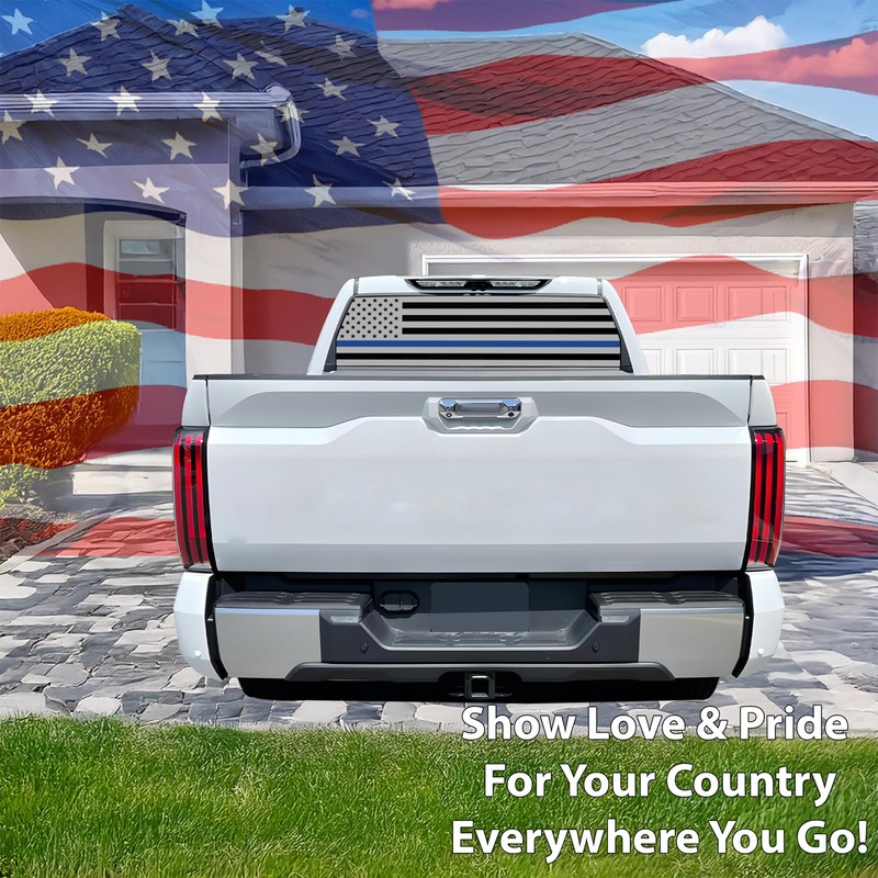 BOGAR TECH DESIGNS Precut Rear Window American Flag Vinyl Decal