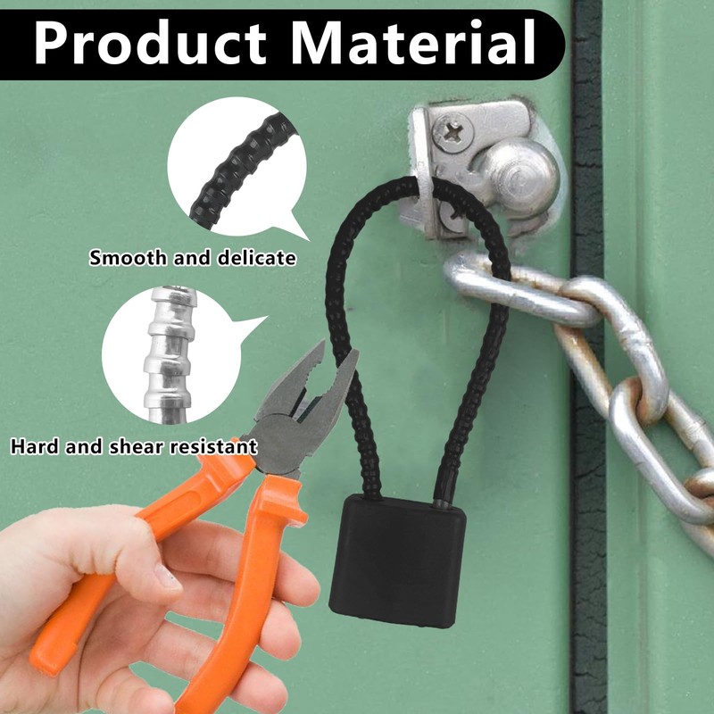 MOSTFUN 3 Pieces Cable Lock with Key, Heavy Duty Padlock