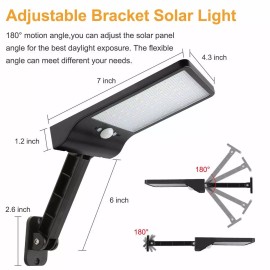 Auzev 2 PACK Luces Solares, Luz de Pared 56 Led Energia Solar con Sensor de Movimiento