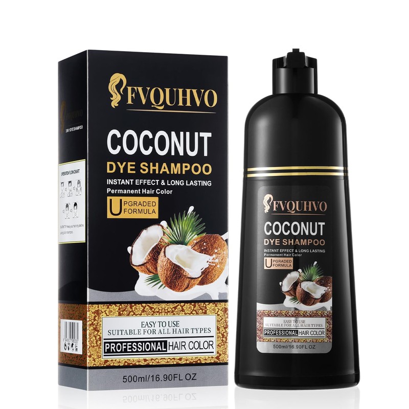 Fvquhvo Champú Instantáneo para Cabello Negro para Cabello Gris -