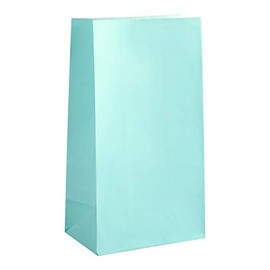 Party Favor Bags - 50 Pack Kraft Paper Goodie Gift Lunch Treat Bags - Party Supplies for Theme Kids Birthday - 5"x3"x9" (Baby Blue)