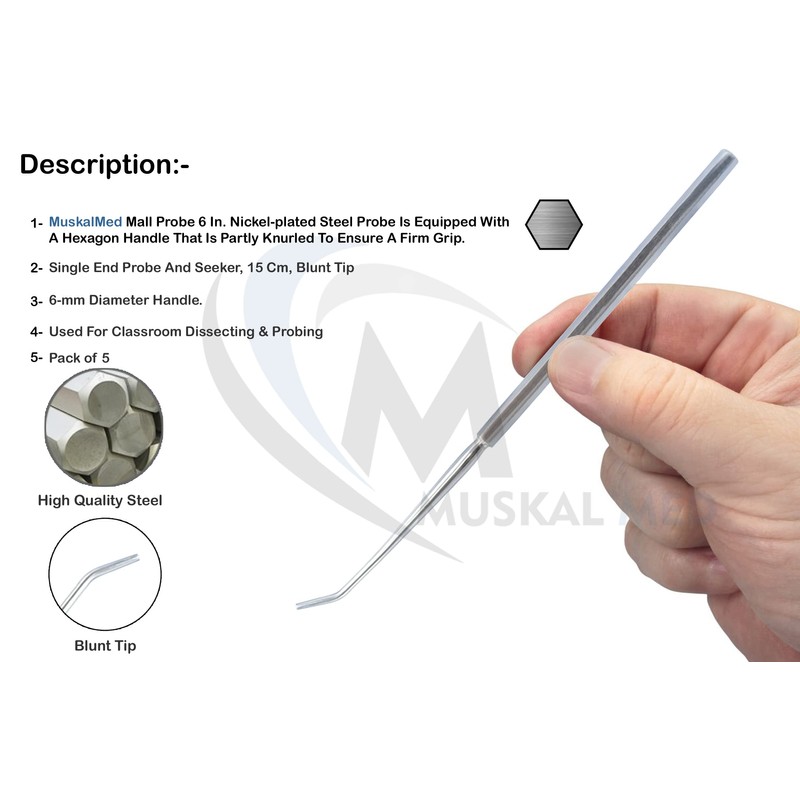 Premium Quality Chrome and Seeker Mall Probe (Pack of 5)