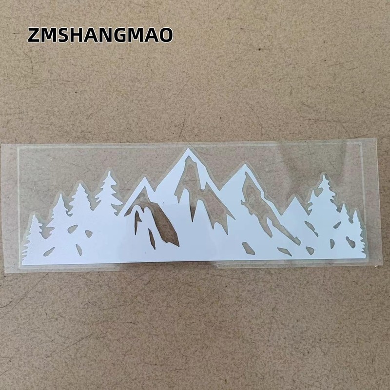 Mountain Forest Car Decal Sticker, 7 Inch Black Badge Decals,