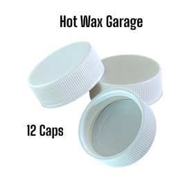 Hot Wax Garage 28/400 White Cap with Foil Induction Seal 12 Pack