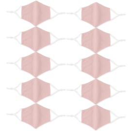 Weddingstar 10 Pack Adult 3-Ply Washable Cloth Face Mask Reusable and Adjustable with Filter Pocket - Blush Pink