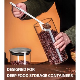 Ugotit 304 Stainless Steel Coffee Scoop, Long Handle Measuring Scoop for Ground Coffee, Engraved TBSP/ML, Dishwasher Safe (1 Tbsp & 2 Tbsp)