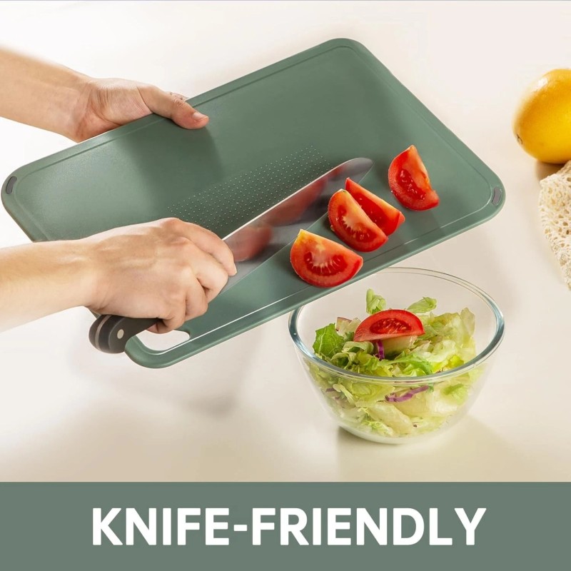 thetchry Plastic Cutting Board Set of 3 Large-Small Chopping Boards