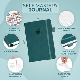 Clever Fox Self Mastery Journal – Guided Daily Reflection & Self Improvement Journal with Prompts – Journaling Notebook for Women & Men (Dark Teal)