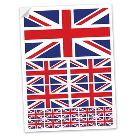 Reactive Brands SAFESIGN (15 Pack) Union Jack GB England Flag Decals Car Van Bike Waterproof Stickers