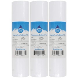 3-Pack Replacement for HF-360 Polypropylene Sediment Filter - Universal 10-inch 5-Micron Cartridge Compatible with Culligan HF-360 Whole House Sediment Filter Clear Housing - Denali Pure