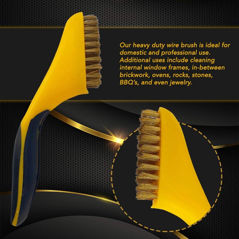 100% Brass Wire Brush | 8 Inch Handle | Rubber