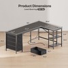 Huuger 63 Inch L Shaped Desk with Fabric Drawers, Reversible