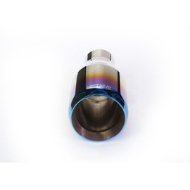 NETAMI NT-2478 Exhaust Tip Stainless Steel Double Wall Straight Cut Weld-on with Blue Burnt
