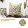Fabritual Viscose Linen 14x14 Inch Handcrafted Block Print Throw Pillow