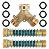 Triumpeek 3/4" Brass 2 Way Hose Splitter, Brass 2 Way