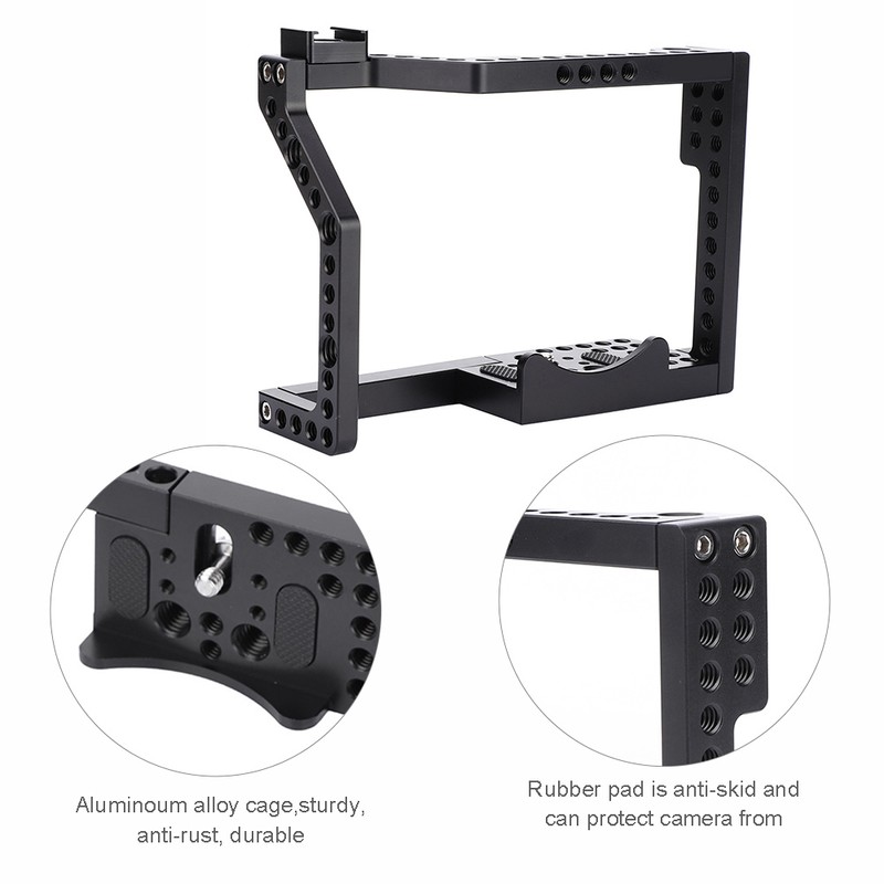 Aluminium Alloy 1/4'' Screw Multiple Holes Camera Cage Rig for