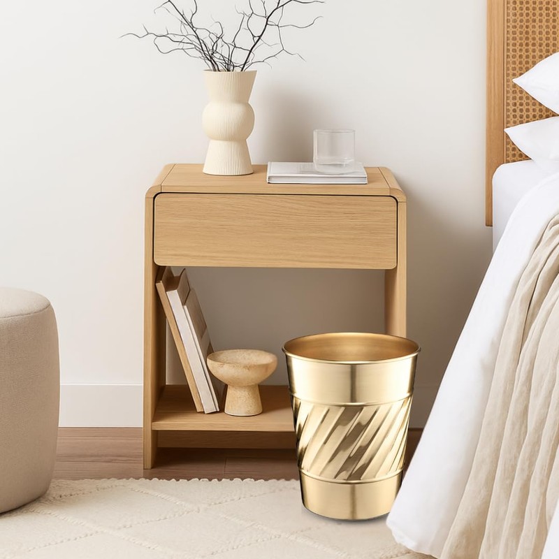 Monarch Abode Metal Bathroom Trash Can – Waste Basket for