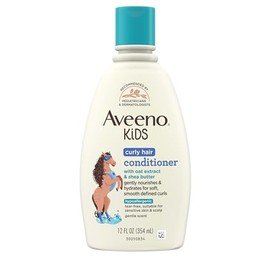 Aveeno Kids Acondicionador para Cabello Rizado, Acondicionador Hidratante, Productos para Cabello Rizado Infantil, Extracto de Avena y Manteca de Karité, Aroma Suave, 12 fl. oz (Paquete de 1)