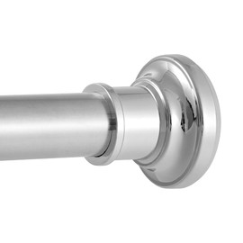 Tension Curtain Rod, Extra Long Outdoor Curtain Rod 43-120 Inch Adjustable, 1.1 Inch Diameter Thick Heavy Duty Silver Shower Curtain Rod, Stainless Steel Shower Rod for Bathroom No Drilling, No Rust