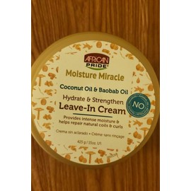 African Pride 2 PACK MOISTURE MIRACLE COCONUT OIL BAOBAB OIL  LEAVE IN  CREAM