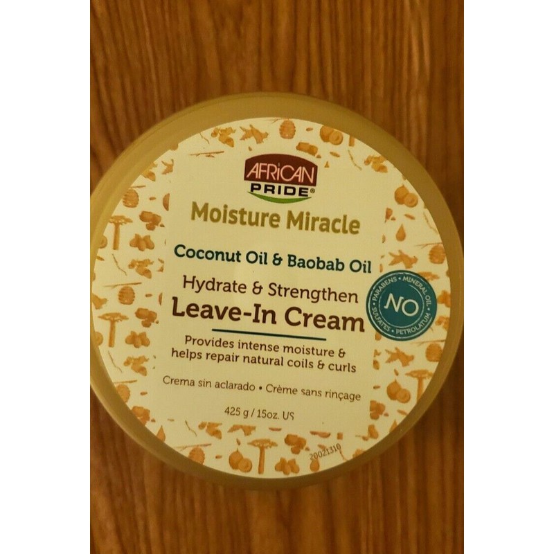 African Pride 2 PACK MOISTURE MIRACLE COCONUT OIL BAOBAB OIL