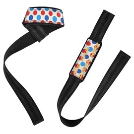 Correas de elevación personalizadas de lunares azules y rojas, antideslizantes de 26 pulgadas, para levantamiento de pesas, levantamiento de peso, peso muerto, ejercicio, entrenamiento de fuerza
