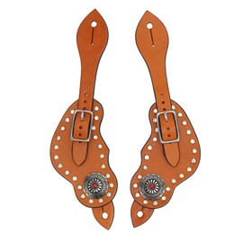 Spur Strap Artificial Leather Adjustable Western Spur Strap with Buckle for Horse Riding Equipment Brown