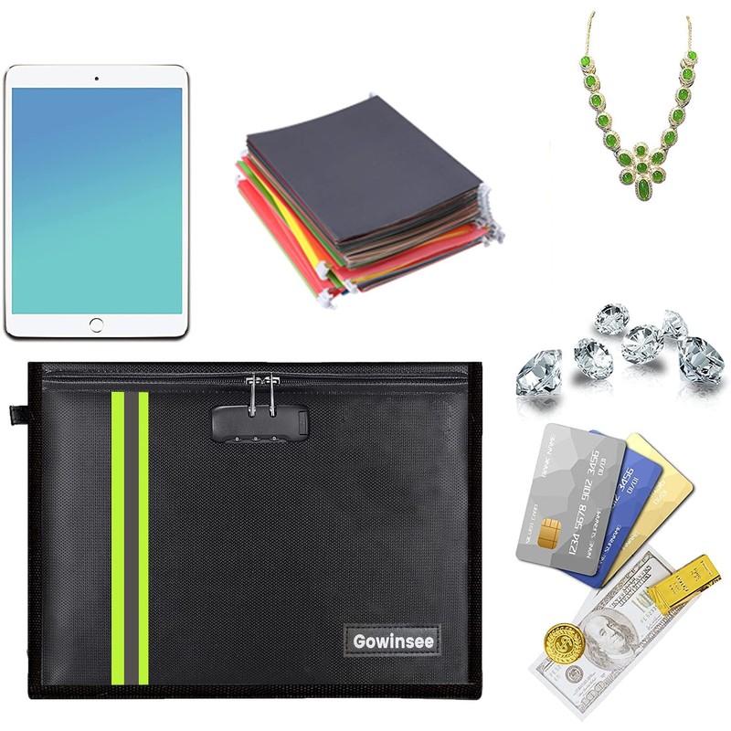 Improved Fireproof and Waterproof Bag Briefcase with Lock (38 x