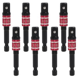 Zorfeter 8Pcs Hex Shank 3/8 Impact Socket Adapter, Black 1/4" Inch to 3/8" Drill Socket Adapter Kit for Impact Driver, Extension Socket Driver Bits Handle Nut Driver and Drills Automotive DIY