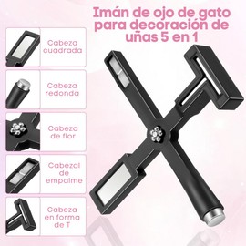 Imán 5 En 1 Efecto Ojo De Gato Para Uñas Esmalte Metalicas Brillante Glitter Decoración Manicura bolígrafos magnéticos de uñas en 3D, herramienta de imán para ojos de gato, esmalte de gel, diseño de arte de uñas