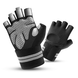Omni Fit ProGrip Fitness Gloves - Ideal for Men and Women for Weight Training, Weightlifting, Bodybuilding and Crossfit, Wrist Protection & Safety Grip (XL)