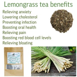 TeaDreamTea Lemongrass Tea Bags - Supports Healthy Digestion - Premium Quality Herbal Tea - Caffeine Free Tea - Enjoy It Hot Or Cold Bulk Tea Bags