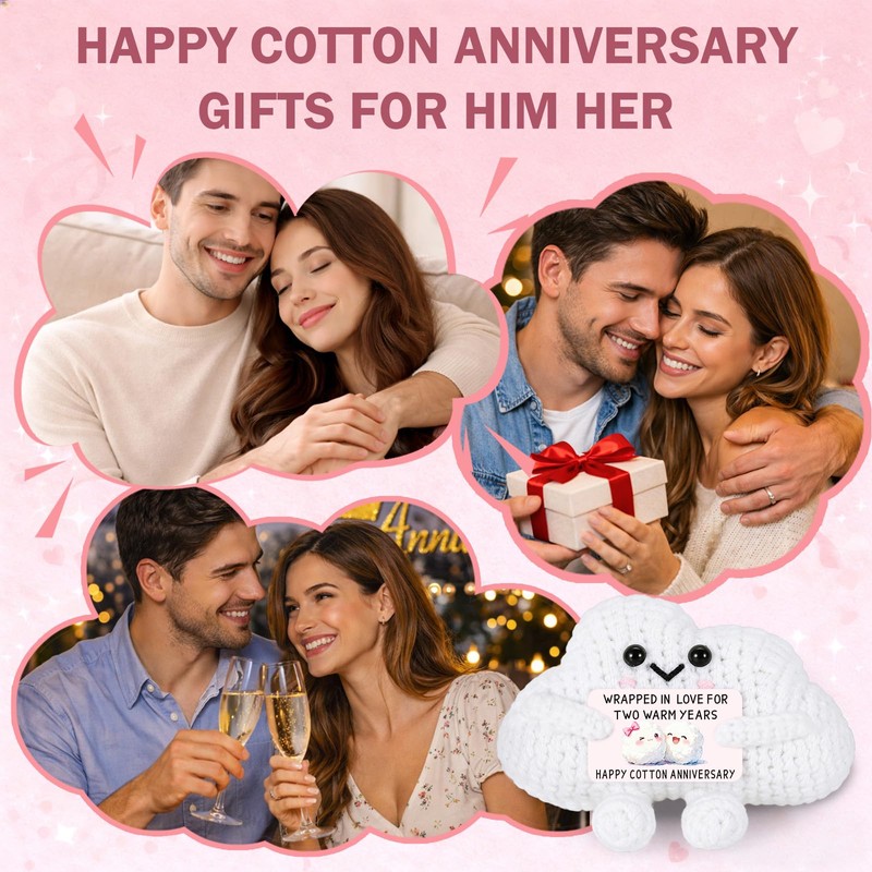 2 Year Cotton Anniversary Crochet Gifts for Him Her 2nd