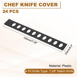 PATIKIL 24Pcs PP Universal Blade Edge Guard Cover, Blade Cutting Edge Sleeve of 7" Blade Cover for Kitchen, Dining Room, Black