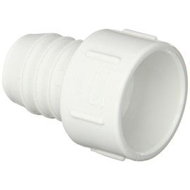 Spears 474 Series PVC Pipe Fitting, Adapter, Schedule 40, White, 1-1/4"Barbed x 1-1/4" Socket