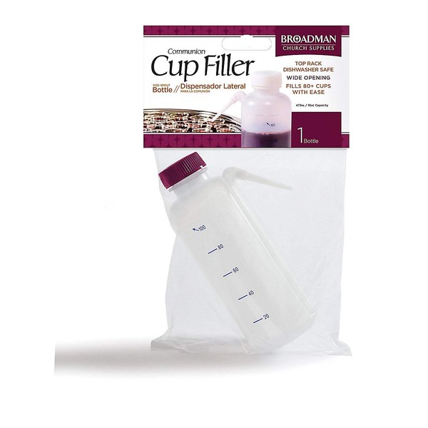 Broadman Church Supplies Communion Cup Filler, Plastic, Side Straw, Squeeze Bottle, 16 Ounce