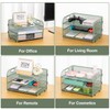 3-Tier Letter Tray Paper Organizer with Handle,Compact Mesh Desk File