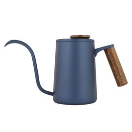 600ml Coffee Drip Pot, Fine Mouth Stainless Steel Drip Pot, Narrow Mouth Kettle Hand, Coffee Kettle, Kitchen Tableware (Blue)