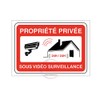 AUA SIGNALETIQUE - Panneau PROPRIÃTÃ PRIVÃE sous VidÃ©o Surveillance 24h/24-150x105 mm, PVC 1.5 mm
