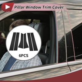 HEROFFIX 6 Pcs Door Pillar Window Trim for Ford Escape 2013-2019 Front Rear Left Right Anti Scratch Sticker Pillar Posts Door Outer Exterior Cover Black