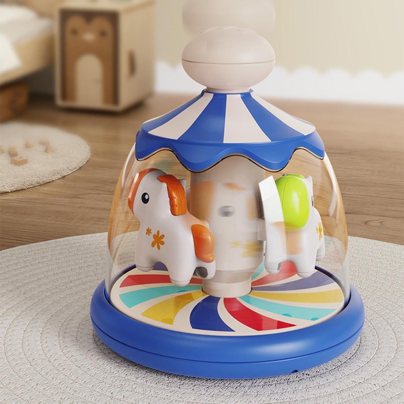 Press and Spin Toy - Interactive Developmental Toy,Adorable Colorful Rotating