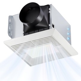 GROWNEER Bathroom Exhaust Fan with Light, 35W Exhaust Fan with Humidity Sensor-30%/60%/80% Adjustable, 110 CFM 1.0 Sone Bathroom Fan with Light, 600lm 2700K/4000K/5000K Adjustable, 7.68 x 9.25 inch