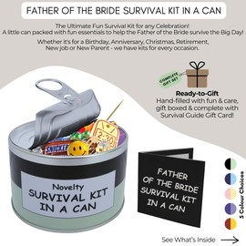 Father of the Bride Survival Kit in a Can – Funny Wedding Day Gift – Novelty Keepsake for Dad – Unique Gift Set Box from Bride – Fun Present for Father of the Bride (Black/Mint)