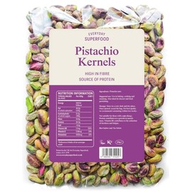 Everyday Superfood Shelled Pistachios, Unsalted and Raw Pistachio Nut Kernels, Ideal for Baking or as Snack, Certified Vegan and Kosher, 150g